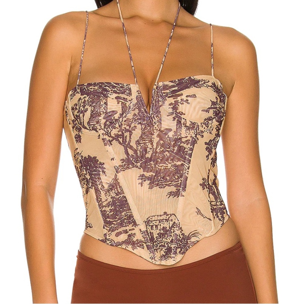 Miaou Aphex Gold Corset Top